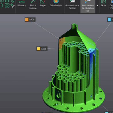 Controleparscan3D Contrôle dimensionnel de pièce complexe par scan 3D